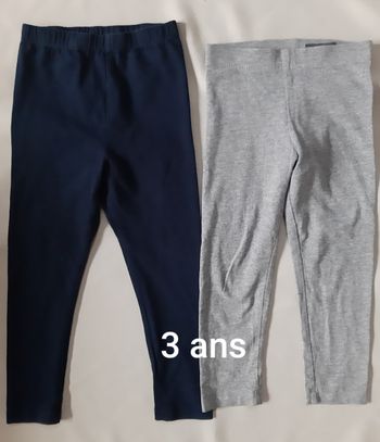 lot de 2 leggings longs fille - 3 ans