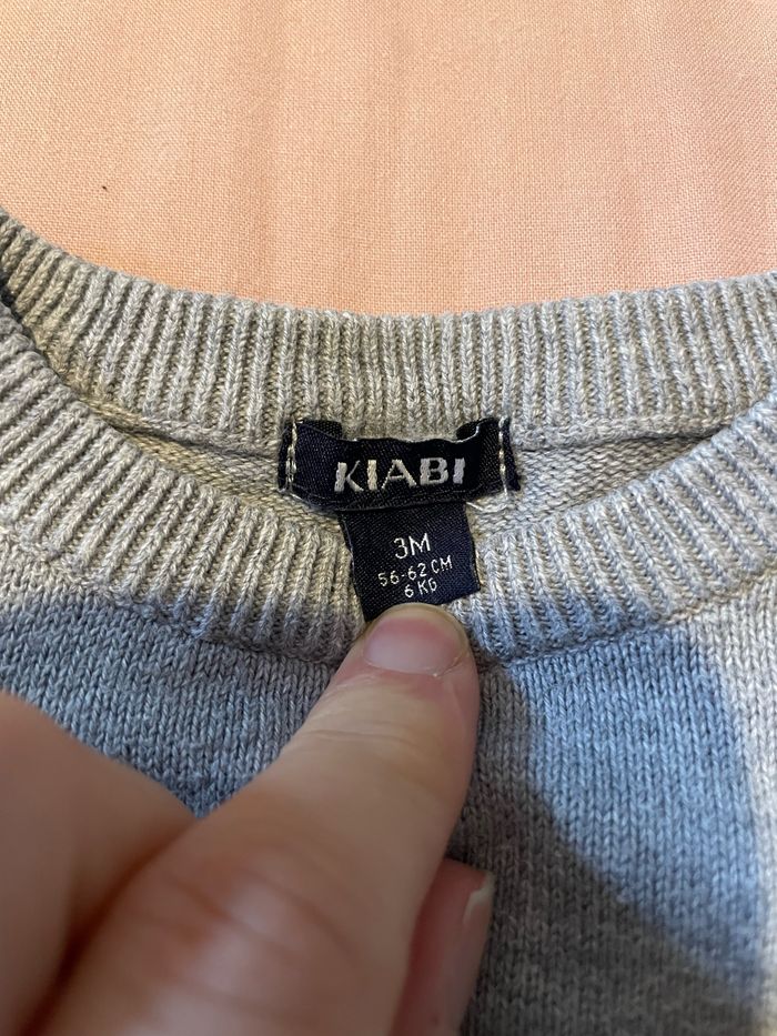 Pull gris fin garçon 3 mois - photo numéro 2