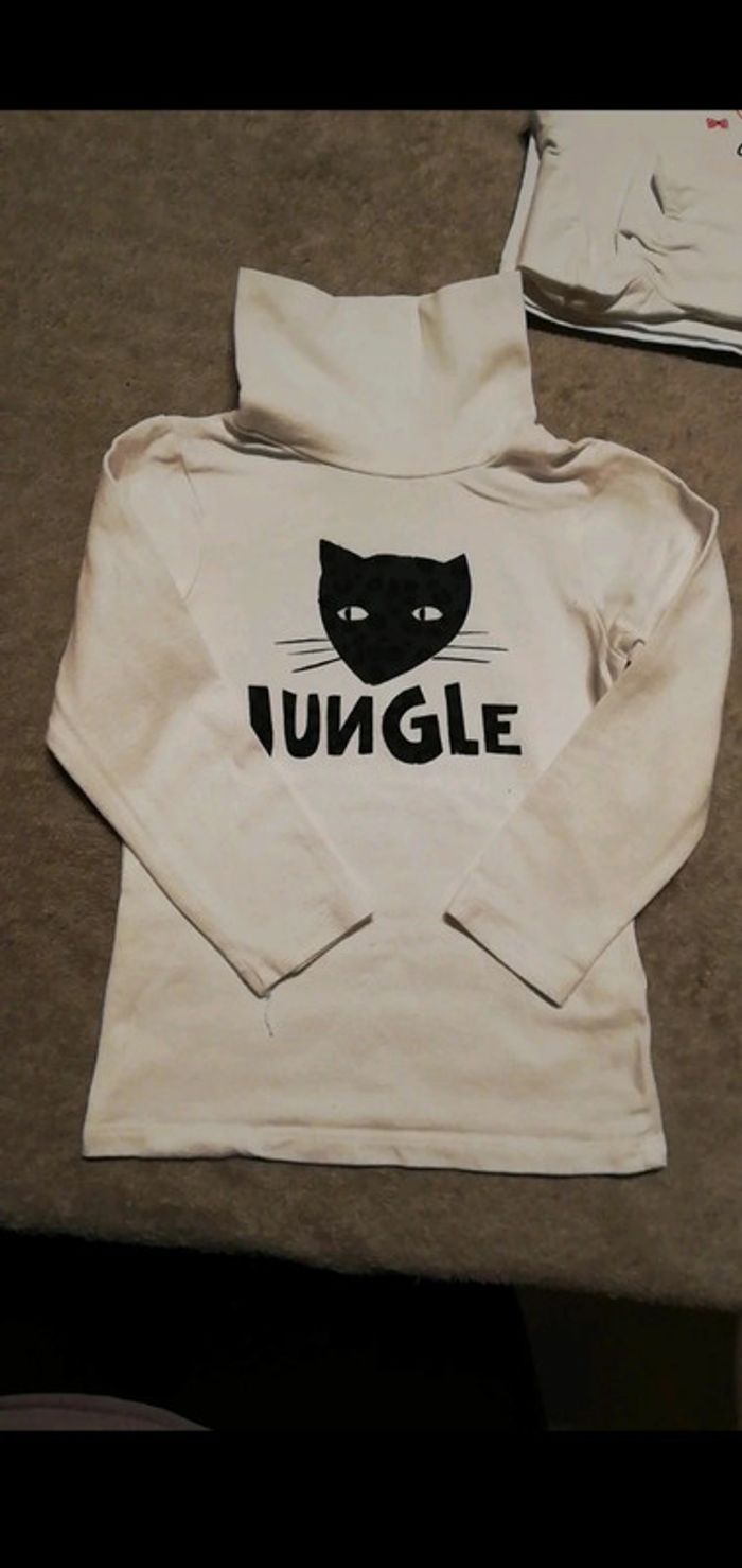 Sous pull blanc jungle 24 mois fille orchestra