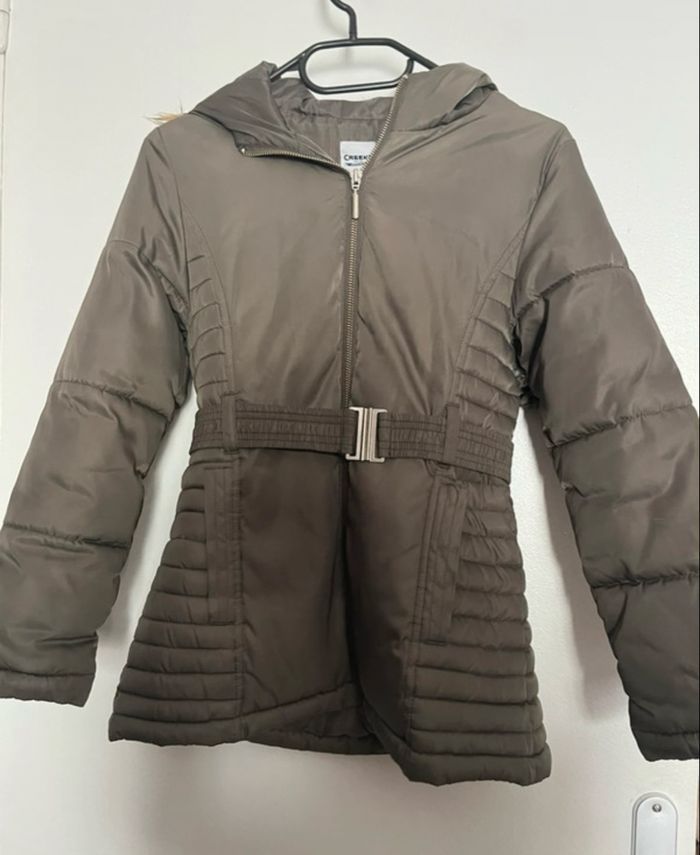 Creeks Veste doudoune kaki à capuche fille taille 10ans (8/10ans) - photo numéro 1