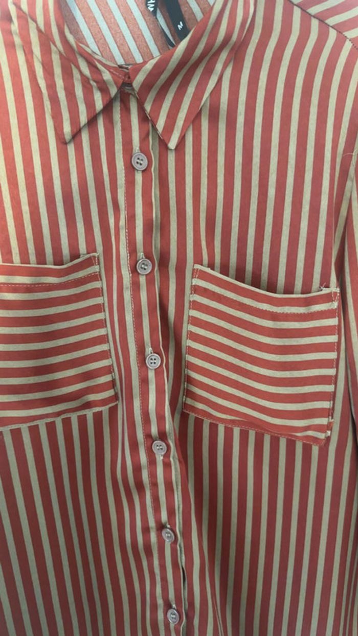 Chemise satinée bordeaux et doré Hangar 86 – Taille M - photo numéro 3