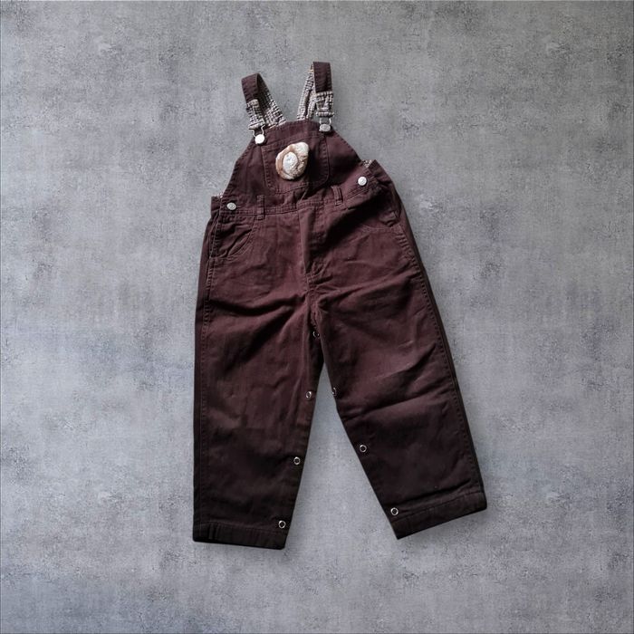 salopette marron vintage Kiabi garçon 2/3 ans