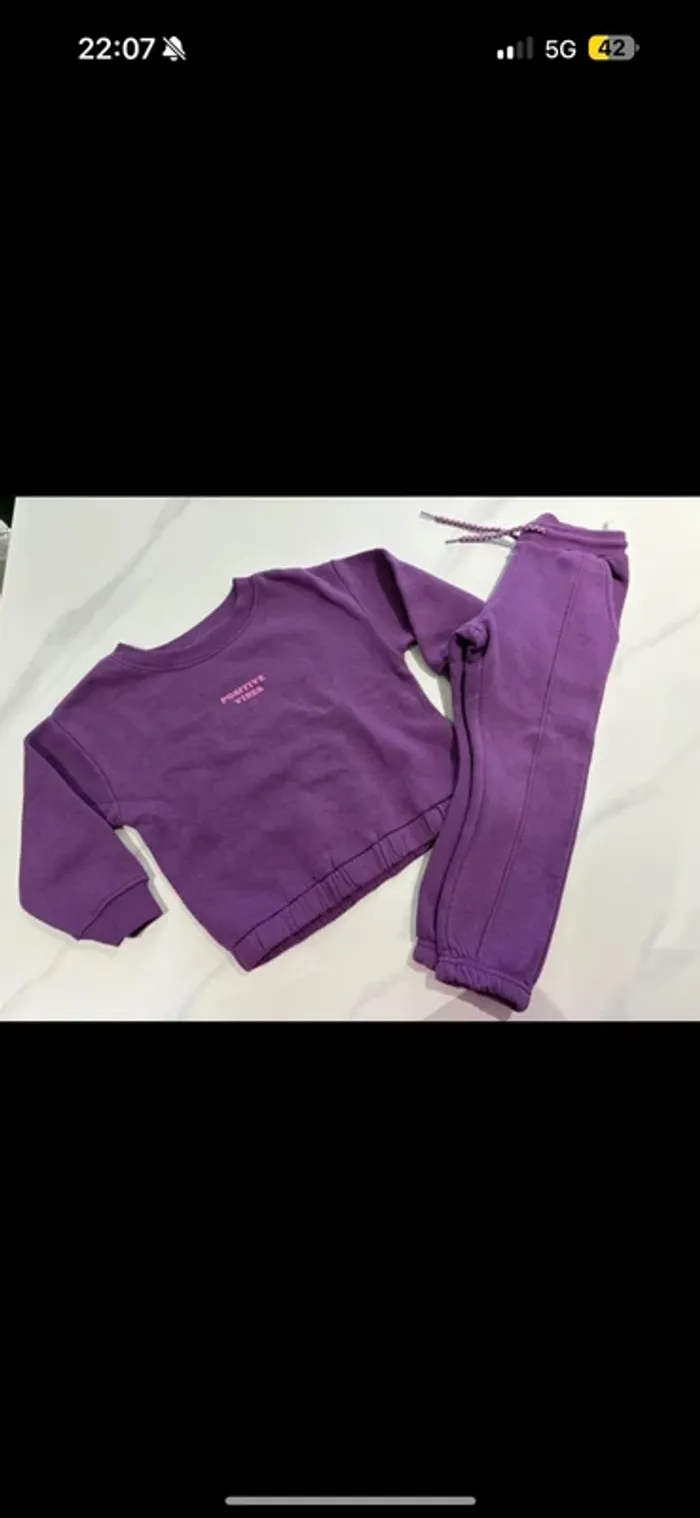 Ensemble training pull + bas molletonné mauve 98/104 cm Zeeman