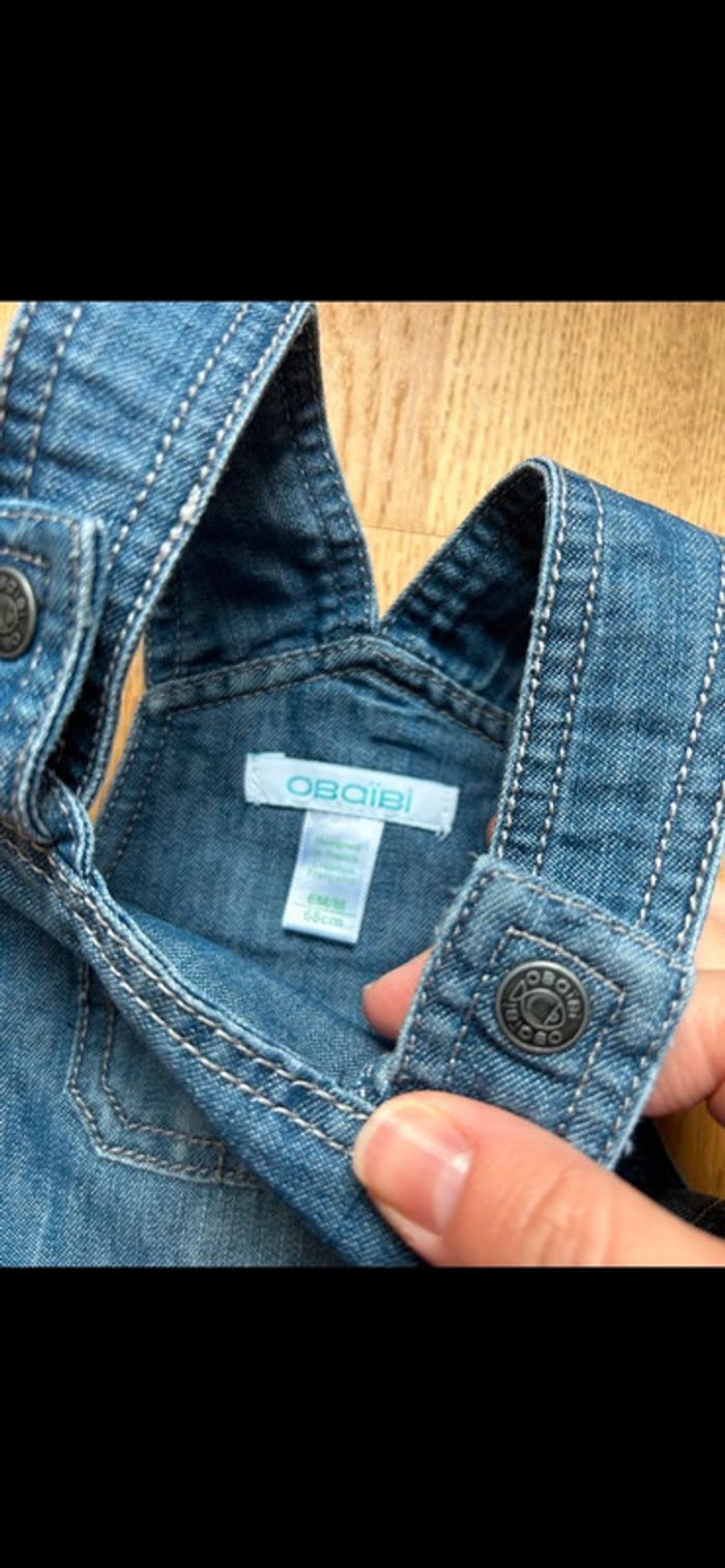 Salopette combinaison en jeans neuve obaibi bébé garçon - photo numéro 6