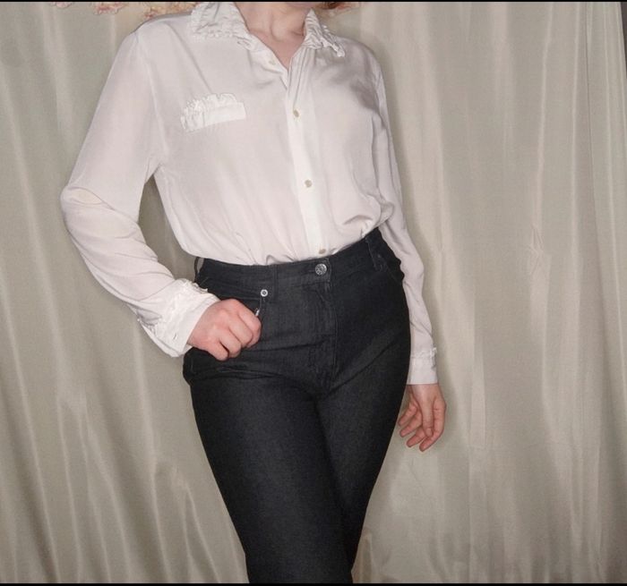 Jean taille haute gris