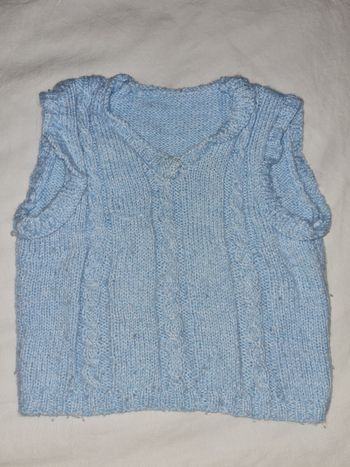 Débardeur bleu fait main