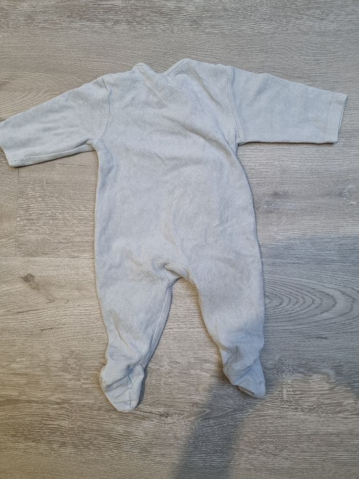 Pyjama Dors-Bien Bébé Velours Gris à Pieds 6 Mois Motif Panda Tres Bonne Etat - photo numéro 2