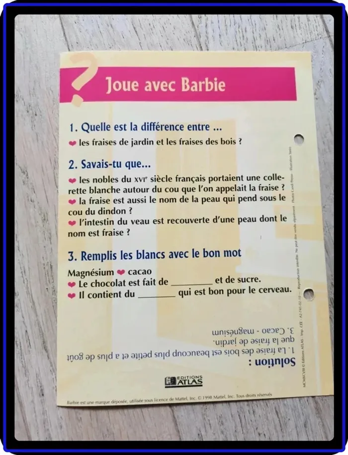Fiches Barbie - photo numéro 3