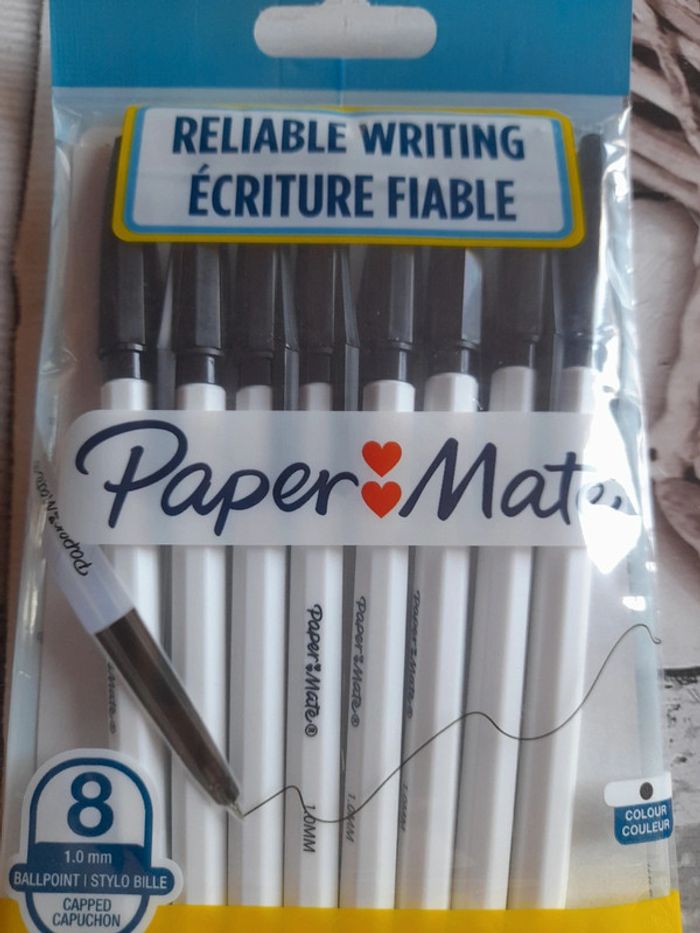 Paquet 8 stylos billes noirs Paper Mate - photo numéro 3