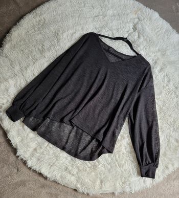 🌺 Haut noir à manches bouffantes taille M