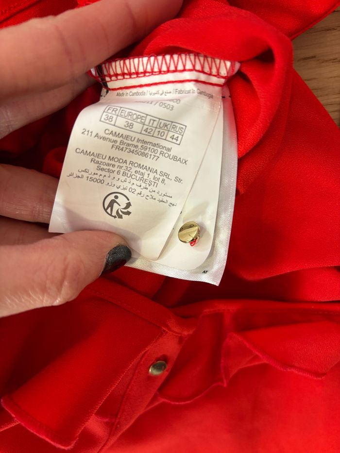 Neuve - Combinaison rouge Camaïeu 38 - photo numéro 6
