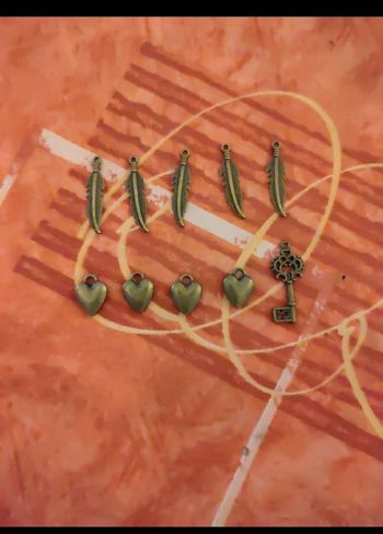 Lot de 10 breloques bronze divers