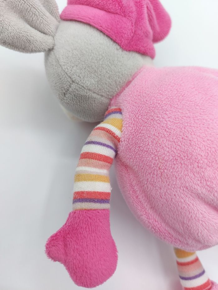 Peluche doudou souris rose gris GIPSY rayures 21 cm - le son ne fonctionne plus - photo numéro 4