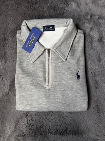 Pull à demi zip Ralph Lauren gris