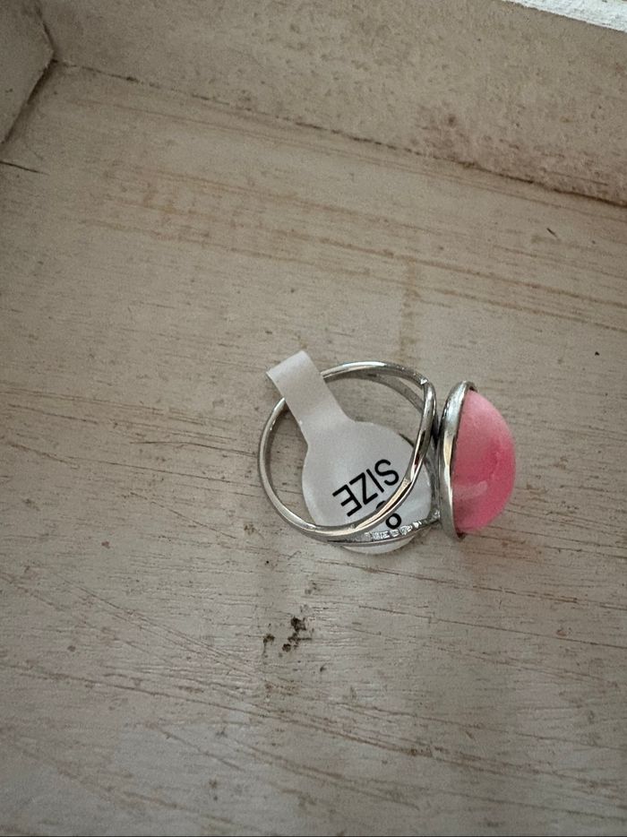 Bague argentée et rose T8 - photo numéro 5