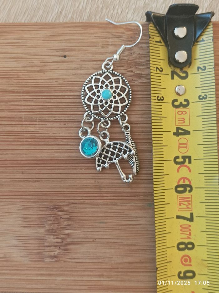 🌺 Boucles d'oreilles bohème argentées - photo numéro 4