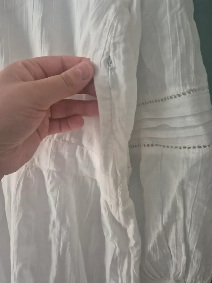 Robe blanche a longues manches pépé jeans taille 42 - photo numéro 12