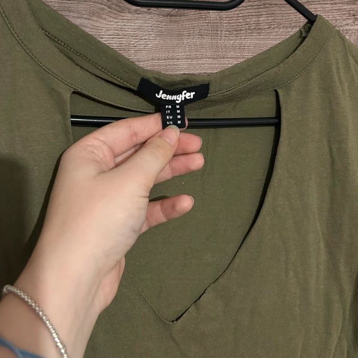 T-shirt long kaki Jennyfer - 38/M - photo numéro 2