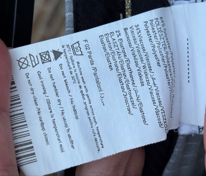 🤍 Pantalon à fines rayures gris et blanc – Camaïeu – Taille 44 - photo numéro 7