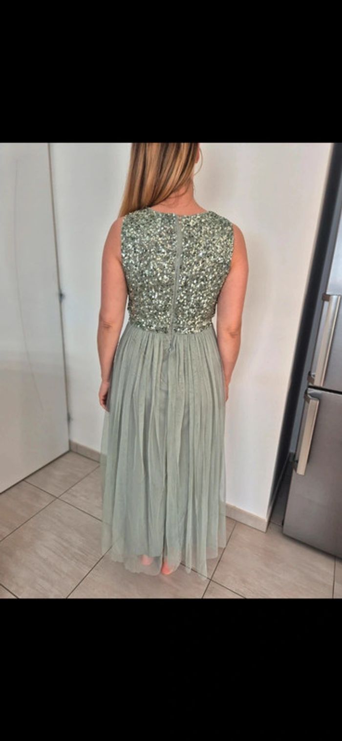 Robe demoiselle d'honneur vert sauge - photo numéro 3