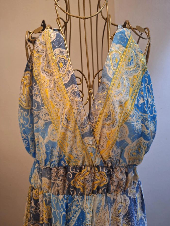 Robe longue en soie imprimée - photo numéro 2