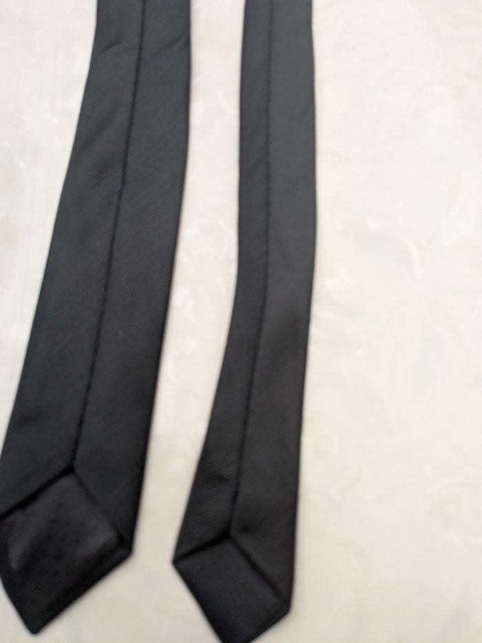 Cravate noir slim. Taille 115 cm - photo numéro 3
