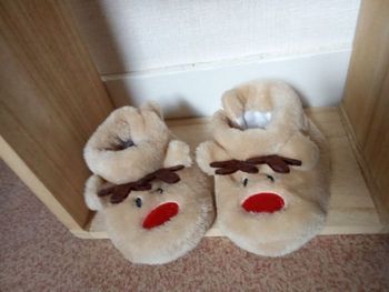 Chausson Noël motif  renne beige , chaud bebe mixte 0-6  mois