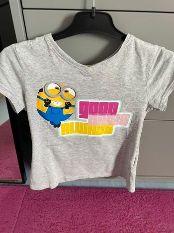 T-shirt gris, fille, les mignons