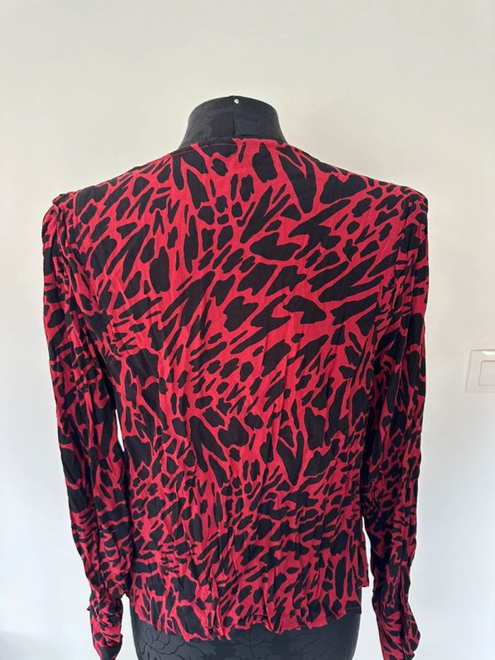 Chemisier blouse rouge et noir - photo numéro 5