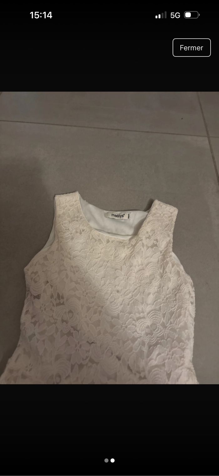 Robe dentelle blanche taille 10 ans maelys - photo numéro 2
