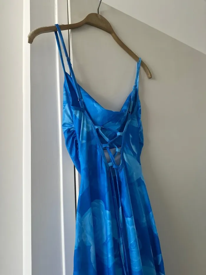 Robe longue bleue à imprimé fleuri – Taille S - photo numéro 3