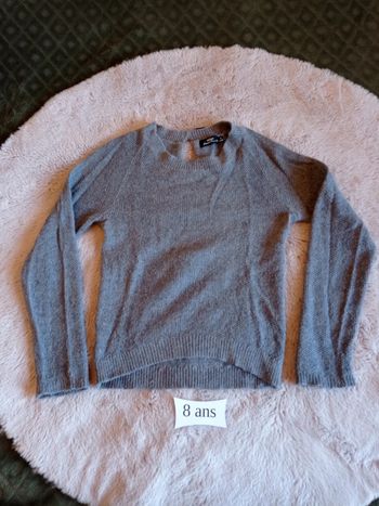 Pull gris 8 ans