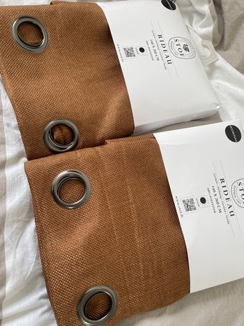 2 rideaux occultants couleur terre marron  stof Copenhague  140/260