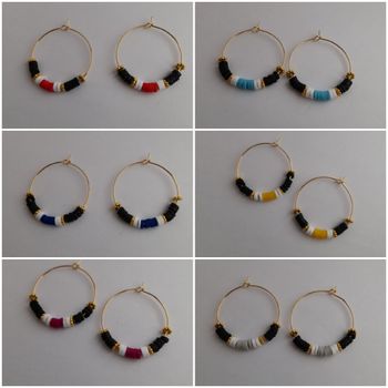 Boucles d'oreilles créole en perles heishi
