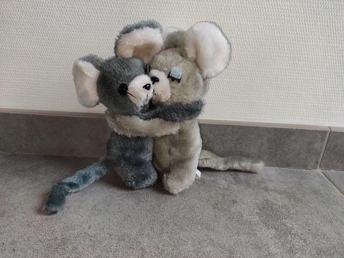 Peluche souris amoureuse vintage - photo numéro 2