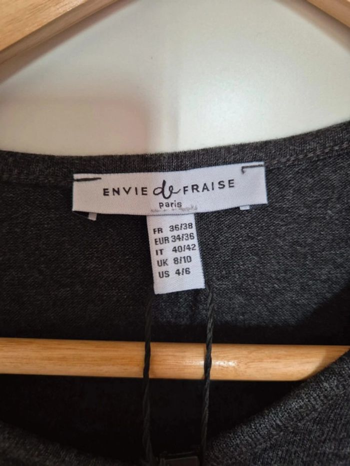 Robe grossesse gris pièce cuir Envie de fraise Taille 36 38 M - photo numéro 4