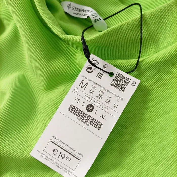 Robe verte fluo- M - stradivarius - robe longue moulante, soirée A288 - photo numéro 9