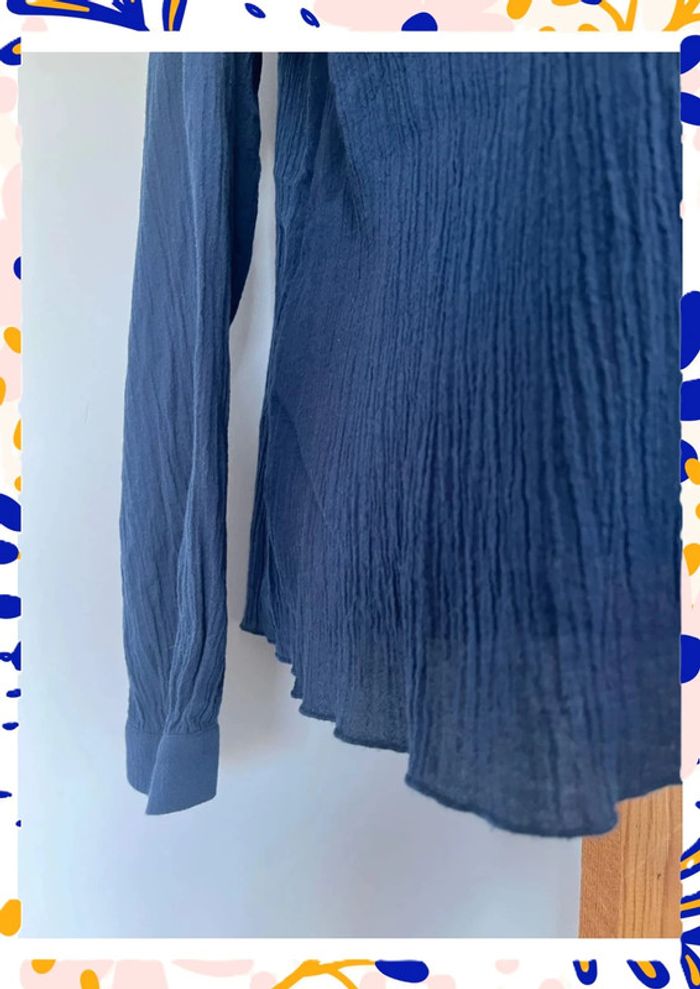 Blouse bleue brodée Comptoir des Cotonniers – Taille M – Élégante & légère - photo numéro 2