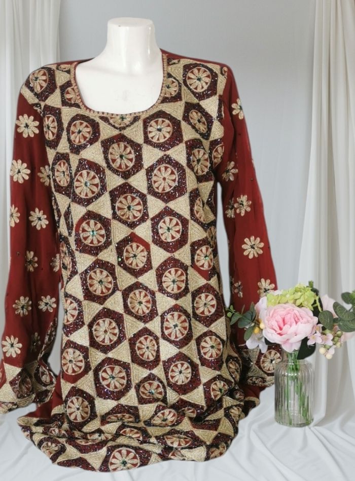 🤎🤍Magnifique Robe Oriental Perlé 🤎🤍
