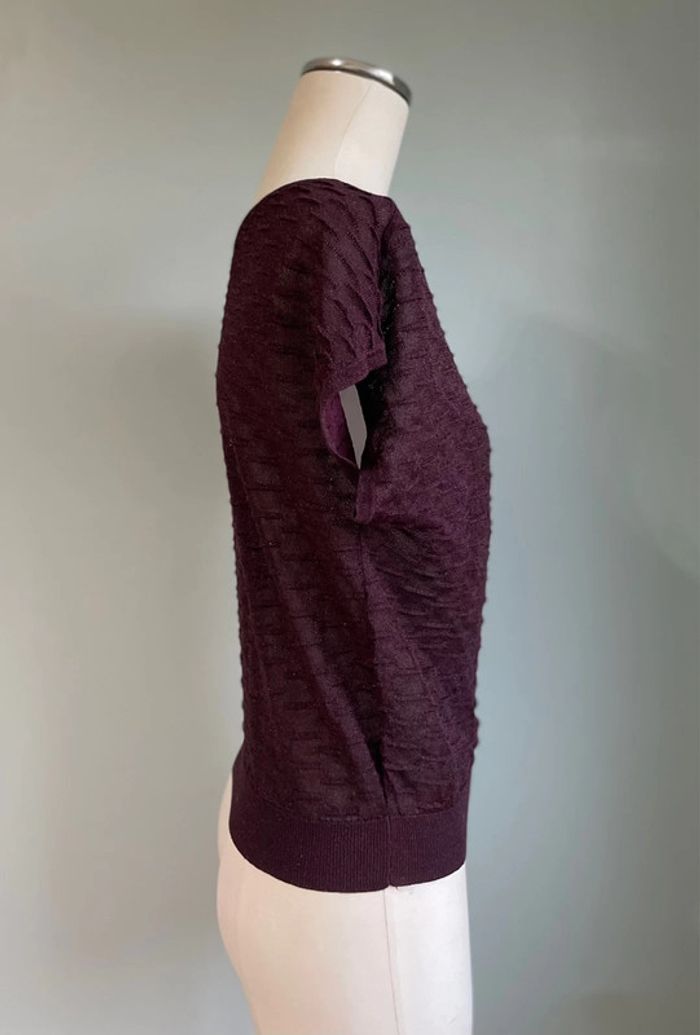 Haut translucide bordeau - 38 - camaïeu - photo numéro 4