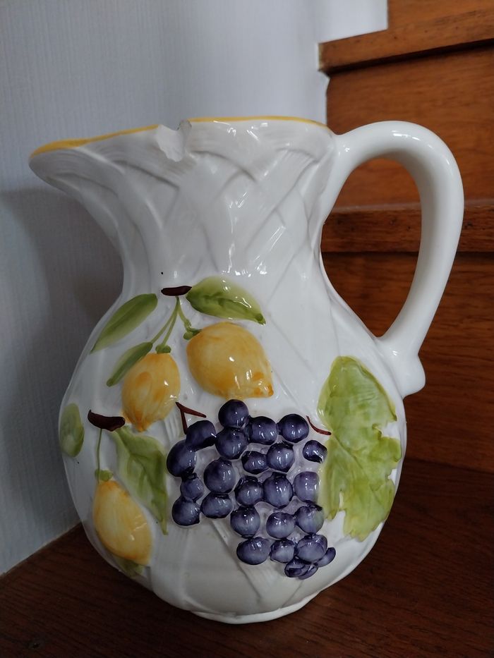 Pichet carafe vase barbotine - photo numéro 3
