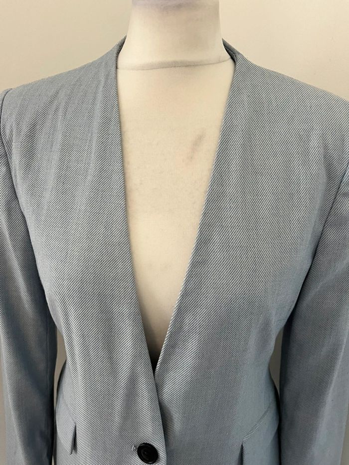 Veste blazer bleu clair Zara femme M - photo numéro 3