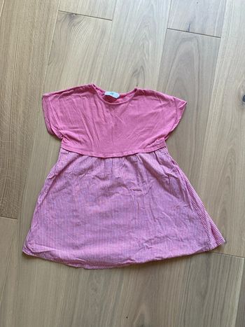 Robe rose coton rayée 5 ans