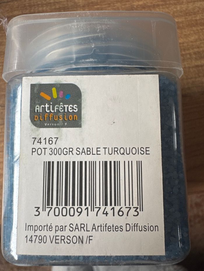 Lot de 12 pots sable décoratif turquoise neuf - photo numéro 3