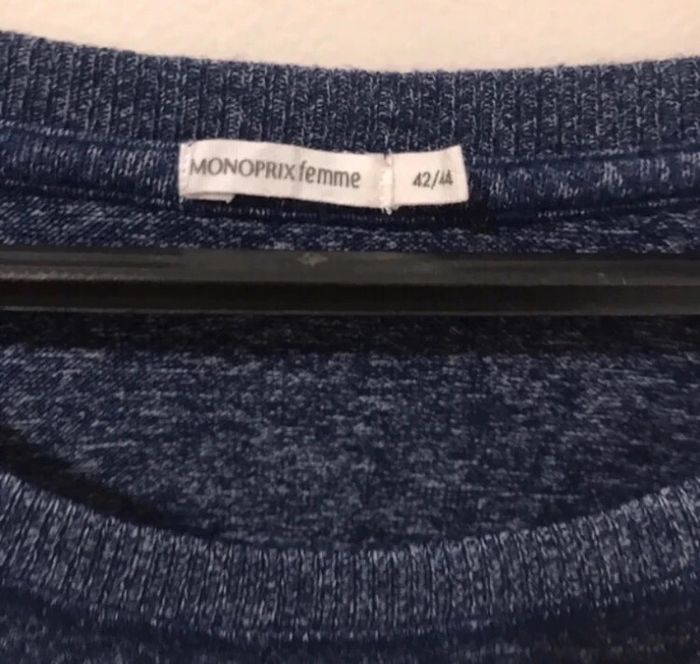 Pull été Monoprix manches longues bleu marine taille 44 - photo numéro 3