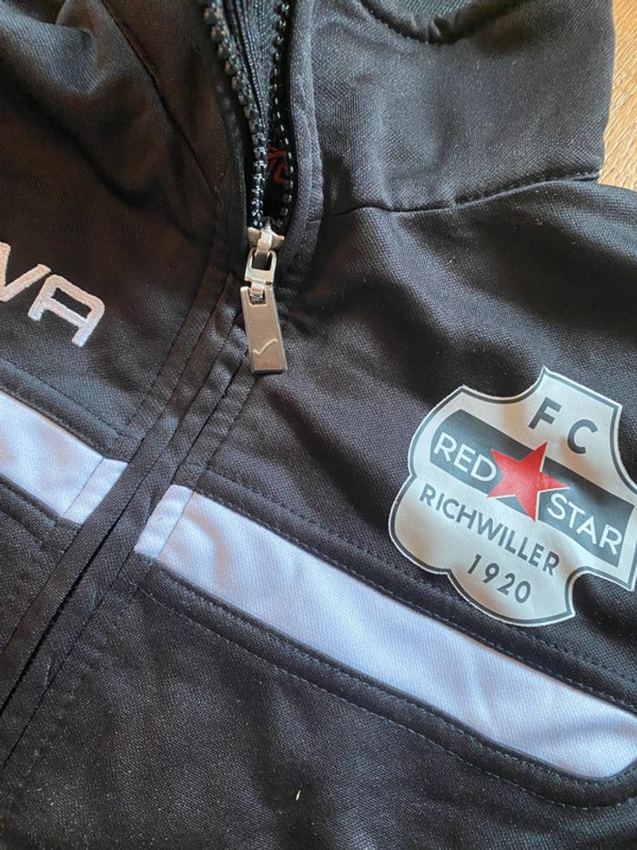 Haut survêtement foot noir gilet zippé XXS - photo numéro 3