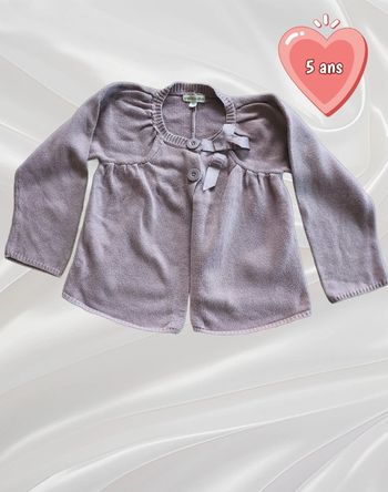 Gilet violet lilas fille 5 ans