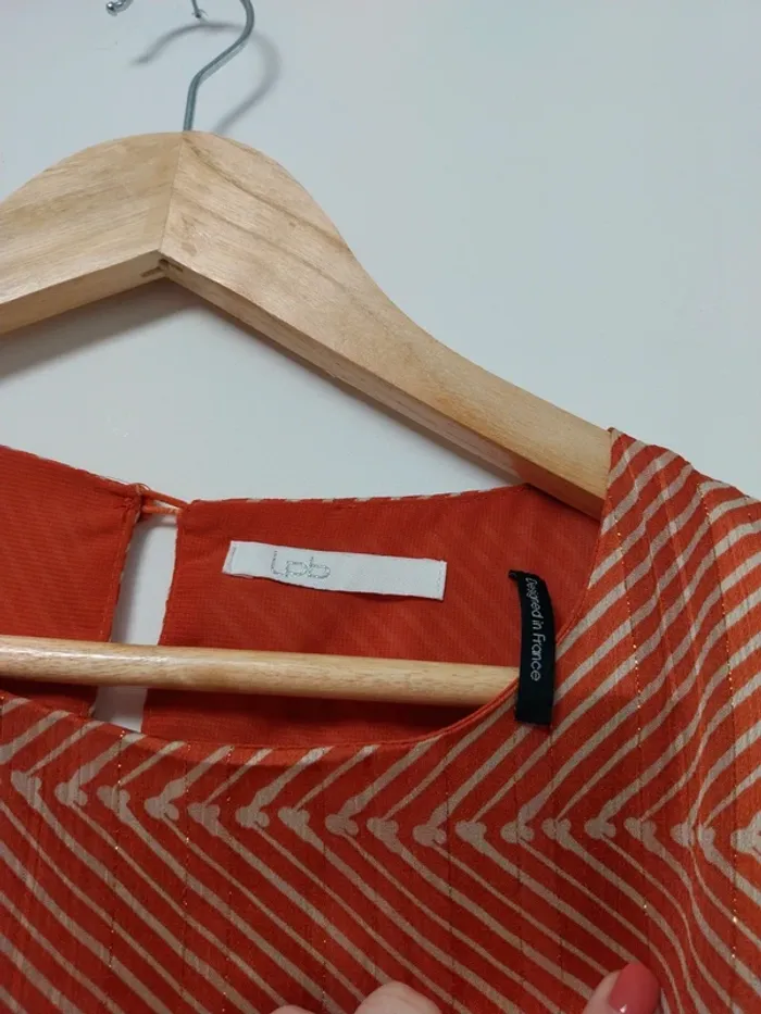 Robe mi-saison orange à motifs Les Petites Bombes 34 - photo numéro 4