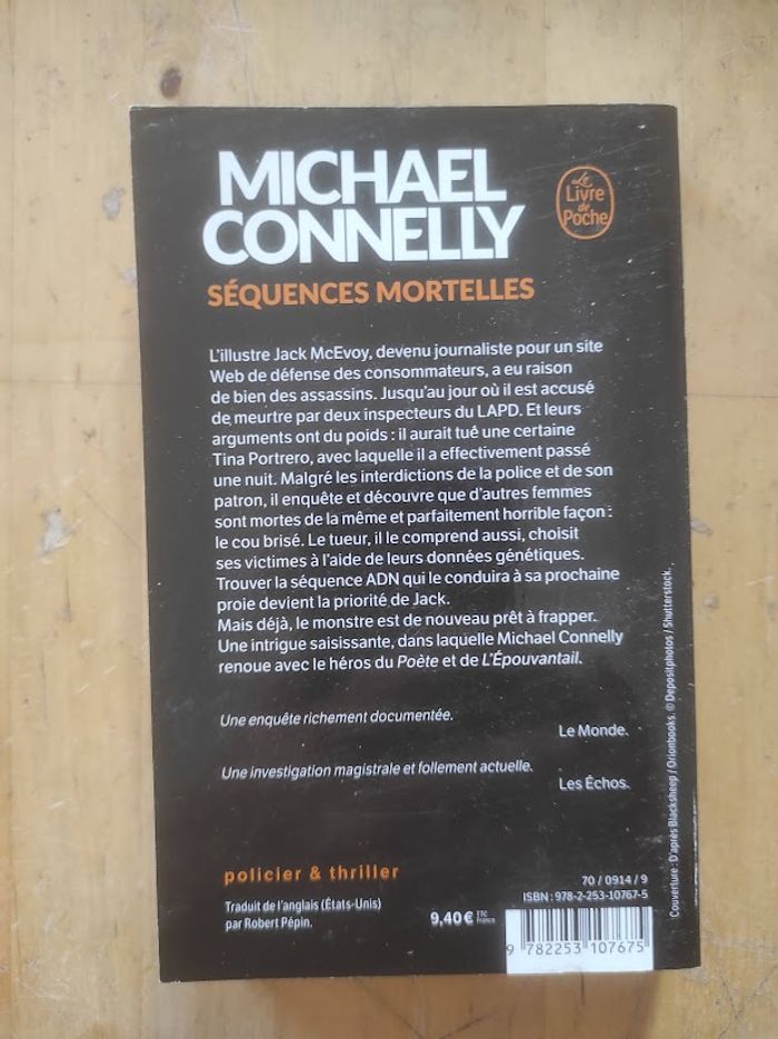 Séquences mortelles Michael Connelly Livre de Poche 2023 - photo numéro 3