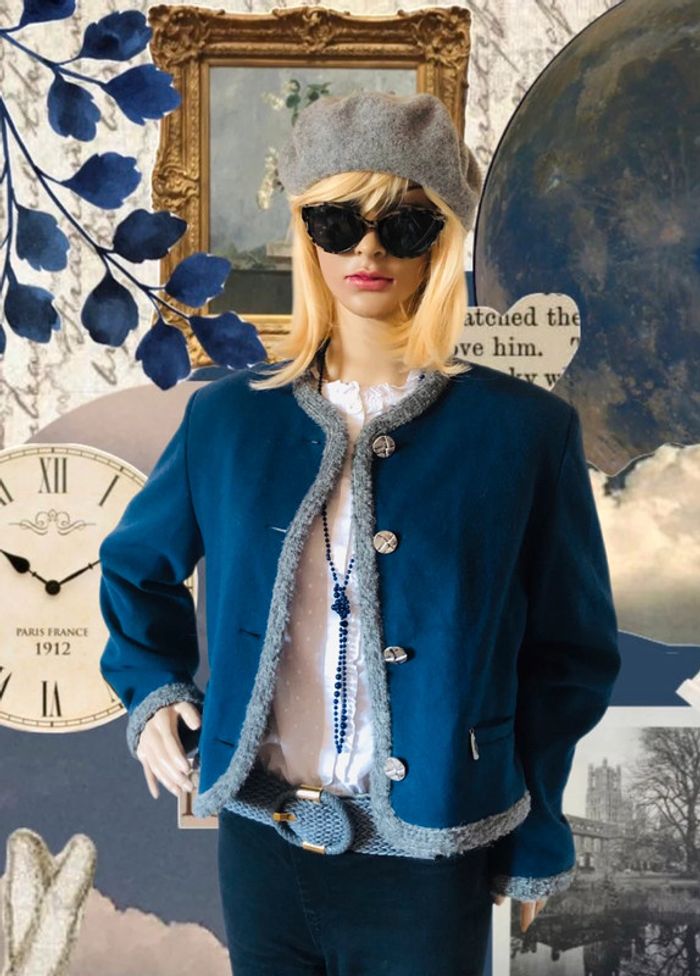 🇦🇹Jolie petite veste courte vintage cottagecore en laine Tyrolean Trachen style wool jacket🇦🇹